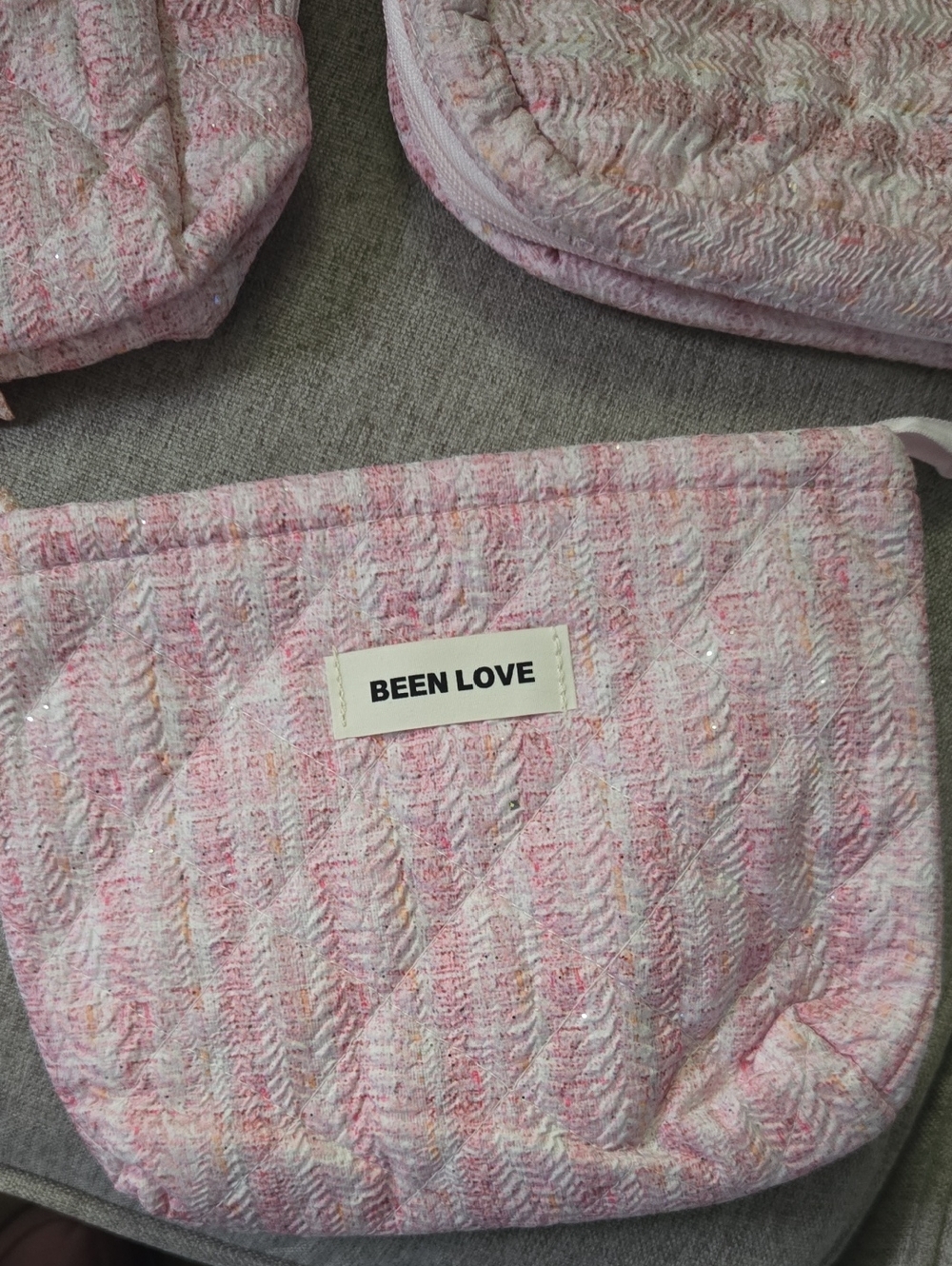 Pink Quilted Pouch Set - Picture 3 of 5